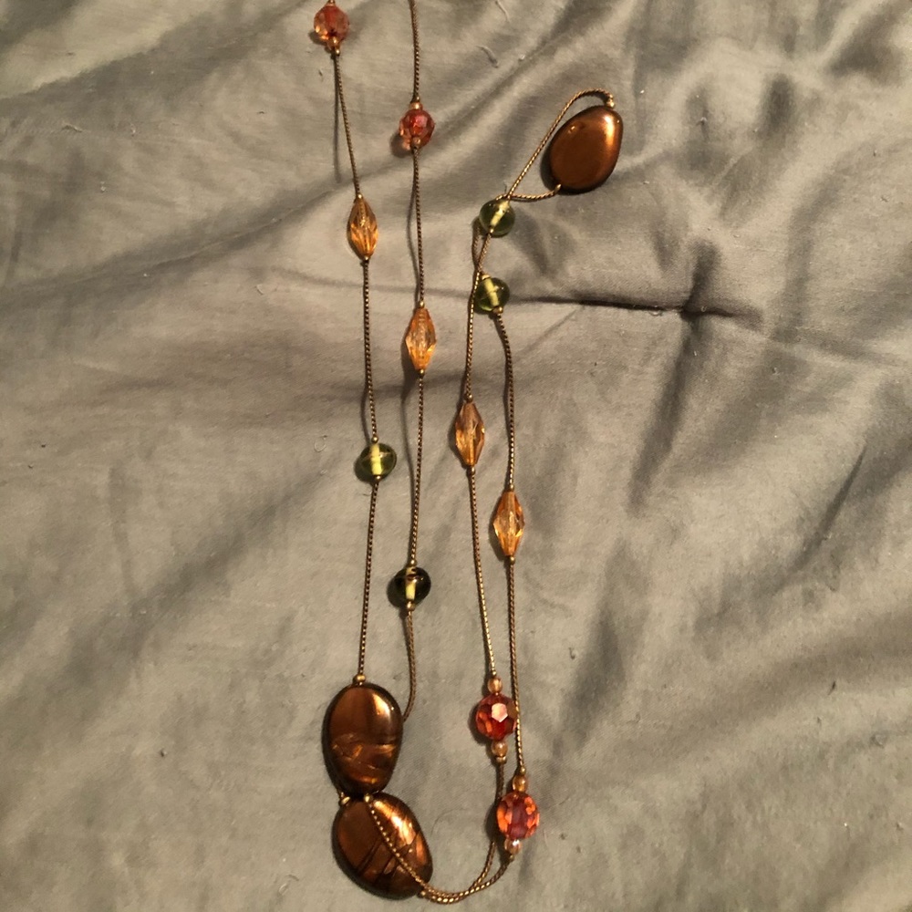 Stone and beaded necklace